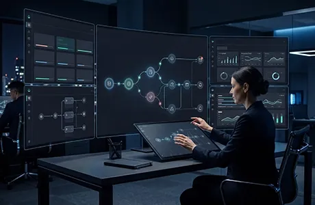 Visualization of digital workflows, automation, and internal processes to reduce operational effort